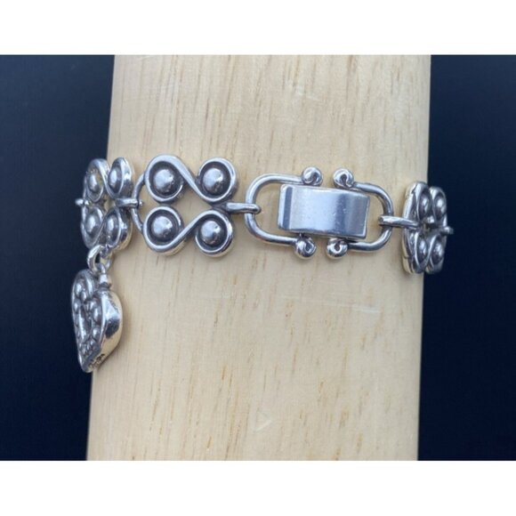 Signed Brighton Taos Heart Bracelet Silver Plate Retired 7.5" Southwestern - Picture 7 of 11